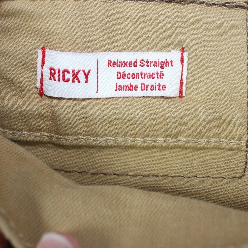 True Religion Ricky Relaxed Straight Cut Off Shorts Tan Khaki Mens 42